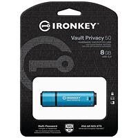 Kingston Ironkey Vault Privacy 50 Encrypted USB 3.0 Flash Drive, 8GB
