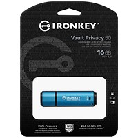 Kingston Ironkey Vault Privacy 50 Encrypted USB 3.0 Flash Drive, 16GB