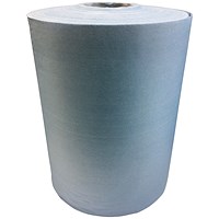 Go Wipe Hydrospun Strong Cloth Roll, 300x300mm Sheet Size, 120m Roll Length, Blue, Pack of 2