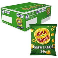 Hula Hoops Cheese and Onion Crisps 34g Pack of 32