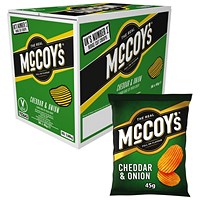 McCoys Cheddar and Onion Crisps 45g Pack of 36