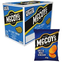 McCoys Salt and Malt Vinegar Crisps 45g Pack of 36