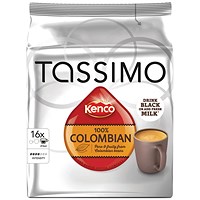 Tassimo Kenco Colombian Coffee Pods, 16 Capsules, Pack of 5