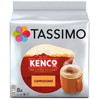 Tassimo Kenco Cappuccino Coffee Pods, 8 Capsules, Pack of 5