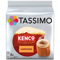 Tassimo Kenco Cappuccino Coffee Pods, 8 Capsules, Pack of 5 Tassimo Kenco Cappuccino Coffee Pods, 8 Capsules, Pack of 5