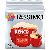 Tassimo Kenco Americano Smooth 128g 16 Pods x5 (Pack of 80)
