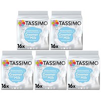 Tassimo Milk Creamer Pods, 16 Capsules, Pack of 5
