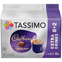 Tassimo Cadbury Hot Chocolate, 5x10 Pods, Pack of 50
