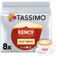 Tassimo Kenco Flat White Coffee Pods, 8 Capsules, Pack of 5