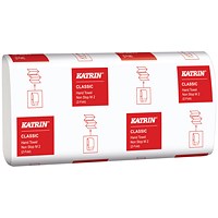 Katrin Classic 2-Ply W-fold Hand Towels, White, Pack of 4000