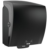Katrin Plastic System Paper Towel Roll Dispenser, Black