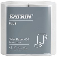 Katrin Plus Easy Flush Toilet Roll, 2-Ply, 400 Sheet Per Roll, Pack of 20