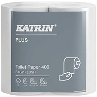 Katrin Plus Toilet Roll Easy Flush 2-Ply 400 Sheet White (Pack of 20) 82506