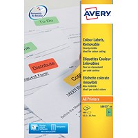 Avery Coloured Label 63.5x34mm 24 Per A4 Sheet Green (Pack 480 Labels) L6033-20