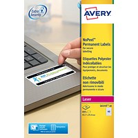 Avery Laser NoPeel Anti-Tamper Permanent Label 45.7x25mm 40 Per A4 Sheet White (Pack 800 Labels) L6145-20