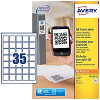 Avery QR Code Label 35x35mm 35 Per A4 Sheet White (Pack 875 Labels) L7120-25