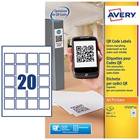 Avery QR Code Label 45x45mm 20 Per A4 Sheet White (Pack 500 Labels) - L7121-25