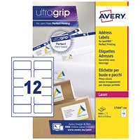 Avery Laser Address Label 63.5x72mm 12 Per A4 Sheet White (Pack 3000 Labels) L7164-250