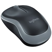 Logitech M185 Ambidextrous Optical Mouse, Wireless, Grey