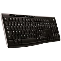 Logitech K270 Wireless Keyboard UK Layout Black