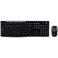 Logitech MK270 Keyboard and Mouse Set, Wireless, Black Logitech MK270 Keyboard and Mouse Set, Wireless, Black