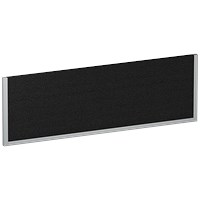 Impulse Bench Desk Screen, 1200mm Wide, Black with Silver Frame