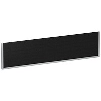 Impulse Bench Desk Screen, 1600mm Wide, Black with Silver Frame
