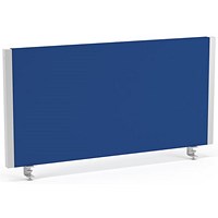 Impulse Plus Bench Desk Screen, 800mm Wide, Blue with Silver Frame