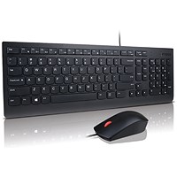Lenovo Essential Keyboard and Mouse Combo, Wired, Black