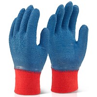 Beeswift Latex Fully Coated Gripper Gloves, Blue, Large