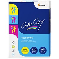 Color Copy A3 Paper, White, 120gsm, Ream (250 Sheets) Color Copy A3 Paper, White, 120gsm, Ream (250 Sheets)