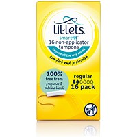 Lil-Lets Non-Applicator Tampons, Regular, Pack of 96
