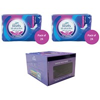 Lil-Lets Supersoft Ultra Thin Night Pads with Wings, Pack of 240 - Buy 2 Get Free Dispenser
