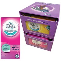 Lil-Lets Non-Applicator Tampons, Super, Pack of 96 - Get Free Dispenser