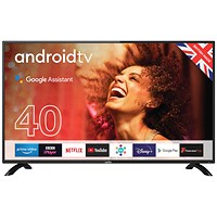 Cello 40 Inch 1080p Smart Android Freeview TV with Google Assistant , Black