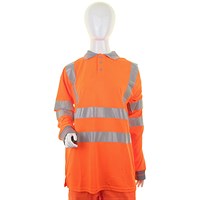 Beeswift Ladies Hi-Vis Long Sleeve Polo Shirt, Orange, Medium Beeswift Ladies Hi-Vis Long Sleeve Polo Shirt, Orange, Medium