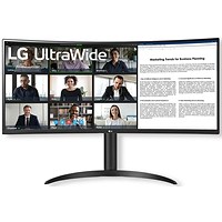 LG 34in Monitor Ultrawide QHD With HDMI DP+ USB-C Height Adjust Stand