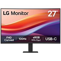 LG 27in Monitor VA FHD 100Hz Curved With HDMI + USB-C