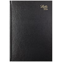 Letts A4 Desk Diary, Day Per Page, Black, 2026
