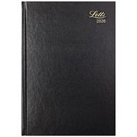 Letts A4 Desk Diary, Week To View, Black, 2026