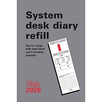 Letts System 2026 Desk Calendar Refill, 142x95mm