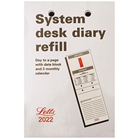 Letts System Desk Calendar Refill 2022