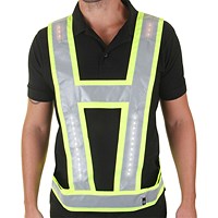 Light-Vest Harness With Red Lights Shoulder And Back, Saturn Yellow