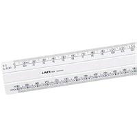 White 30cm Linex Flat Scale Ruler 1:1-500 (Comes with colour coded inserts for ease of use)