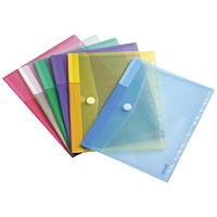Tarifold A4 Punched Envelope Wallets, 180 Micron, Side Opening, Assorted, Pack of 12 Tarifold A4 Punched Envelope Wallets, 180 Micron, Side Opening, Assorted, Pack of 12