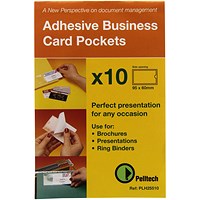 Pelltech Business Card Holder Side Opening 60x95mm (Pack of 10) Pelltech Business Card Holder Side Opening 60x95mm (Pack of 10)