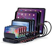 Lindy 10 Port USB Charging Station, Black