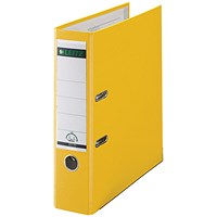 Leitz A4 Lever Arch Files, Plastic, 80mm Spine, Yellow, Pack of 10