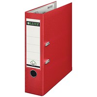 Leitz A4 Lever Arch Files, 80mm Spine, Plastic, Red, Pack of 10