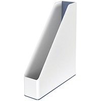 Leitz WOW Plastic Magazine File, White & Grey